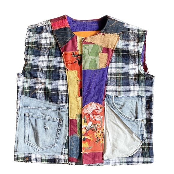 Custom Patchwork work Vest. - Picture 3 of 4